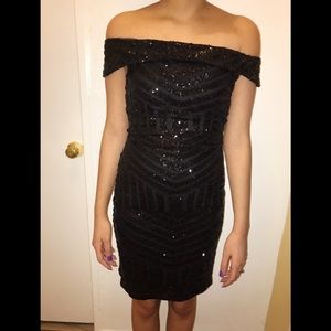 BARIANO AUSTRALIA Black Sequined Dress